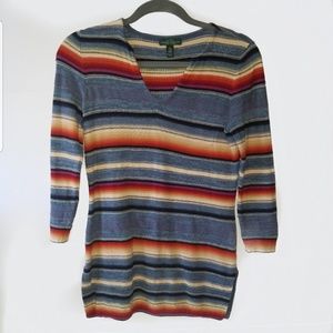 Ralph Lauren Boho Southwest tunic sweater rainbow